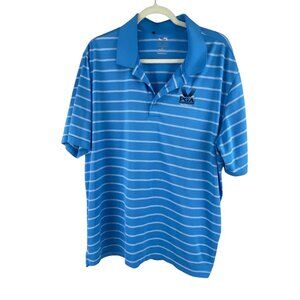 Adidas Mens Blue Striped Polo Shirt 2014 PGA Championship Valhalla Puremotion XL